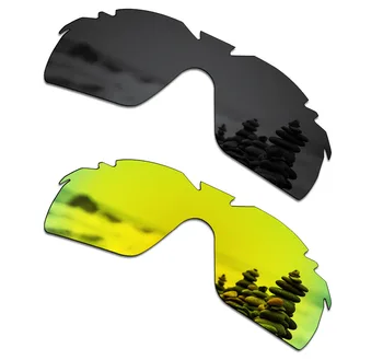 

SmartVLT 2 Pieces Polarized Sunglasses Replacement Lenses for Oakley Radarlock XL Vented Stealth Black and 24K Gold