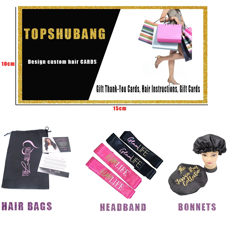 

Hair set design custom brand shopping thank you card/hair care instructions /Headband/Bonnet custom LOGO