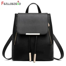 FGJLLOGJGSO Women Backpack High Quality PU Leather Mochila Escolar School Bags For Teenagers Girls Top-handle Backpacks Fashion