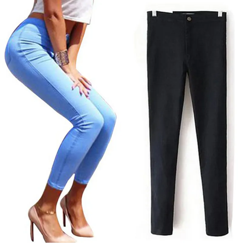 Štíhlé džíny s vysokým pasem pro ženy 2019 Stretch Women Jeans Femme Skinny Jeans Woman Denim Pencil Pants Kalhoty Plus Size Jeans