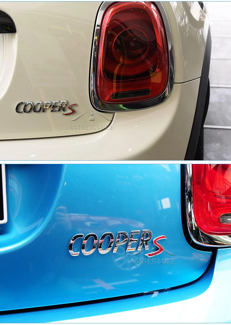  3D Metal Mini Cooper S Car Stickers Rear Trunk Tail Emblem for Mini Cooper R55 R56 R57 R58 R59 R60 R61 F54 F55 F56 F60 (5)