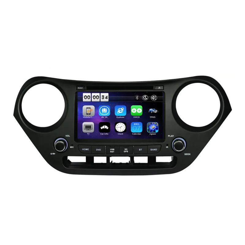 Top 8 inch HD Car DVD Player with GPS Navigation system for HYUNDAI i10 2014 2015 2016 2017 Map Bluetooth RDS Can Bus Radio AM 3
