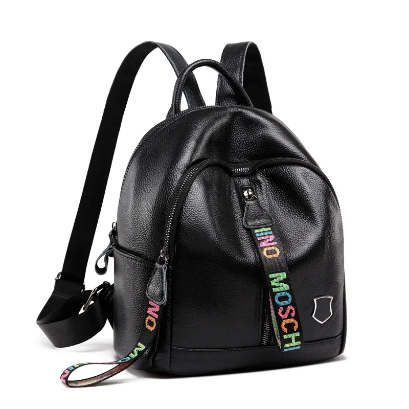 High quality women's genuine leather cow skin soft small backpack 2019 college style school Bags for Teenagers ladies travel High quality women's genuine leather cow skin soft small backpack 2019 college style school Bags for Teenagers ladies travel