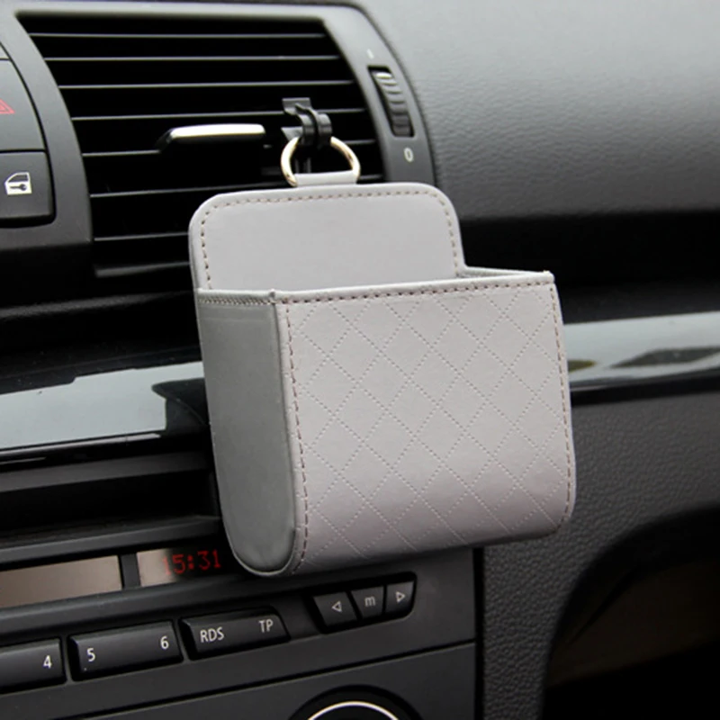 

Mini Storage Box Auto Car Rubbish Seat Bin PU Leather Case Back Universal Tidy Hanging Holder Box Coin