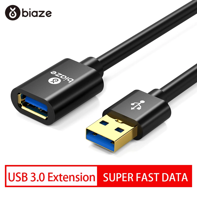 

Biaze USB Extension Cable USB 3.0 2.0 Cable for PC Smart TV PS4 Xbox SSD USB3.0 Extender Data Cable USB 3.0 2.0 Extension Cable