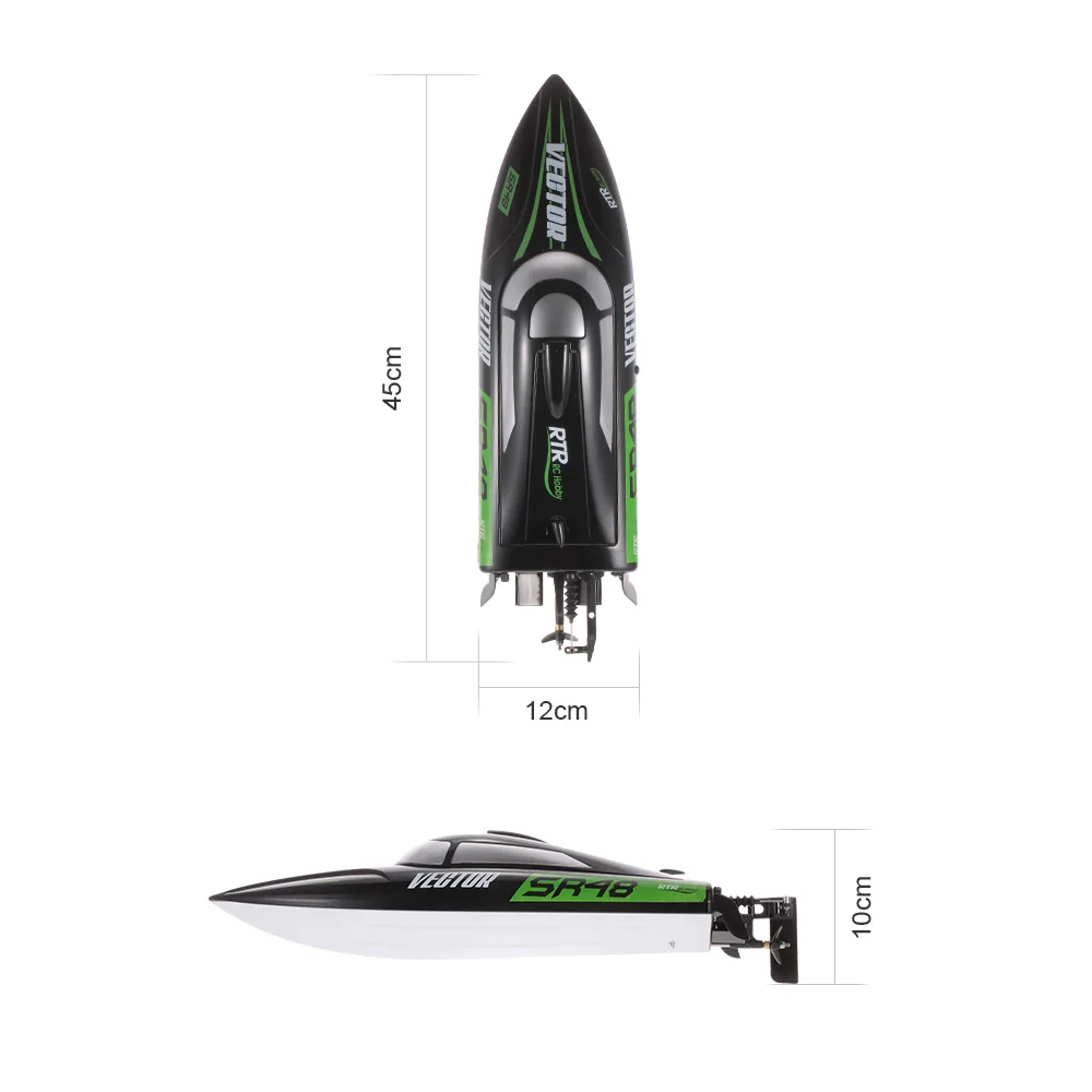 Радиоуправляемая лодка Volantex 797-3 Vector SR48 2,4 ГГц 30 км/ч высокоскоростная матовая гоночная лодка корабль самовосстанавливающаяся электрическая скоростная лодка