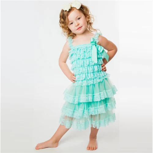 Кружевное платье для маленьких девочек; летнее стильное Пышное Платье принцессы без рукавов с открытыми плечами; 3 слоя; пышные вечерние платья принцессы с цветочным рисунком; белое свадебное платье для малышей - Цвет: Армейский зеленый