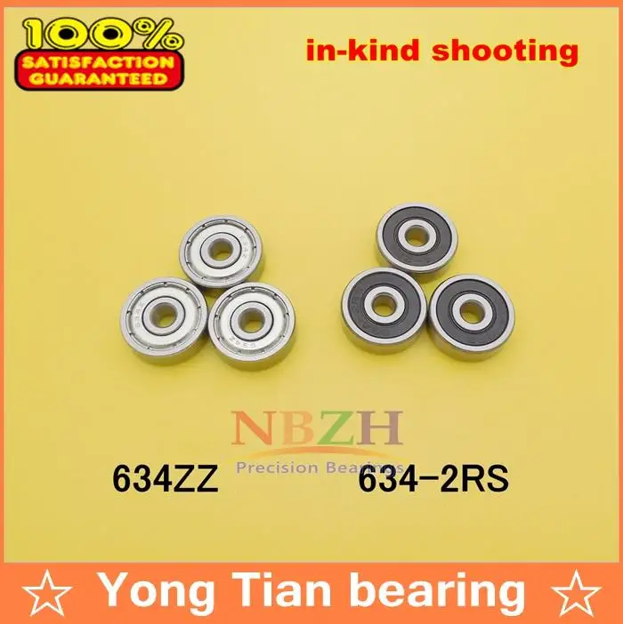 

10PCS high quality ABEC-1 Z2V2 EMQ 634 634ZZ 634-2RS S634ZZ S634-2RS R1640HH 4*16*5 mm mini deep groove ball bearing