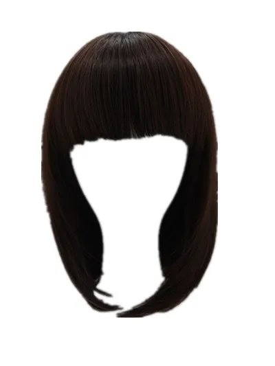 

Brown Wig Fei-Show Synthetic Heat Resistant Women Hair Costume Cos-play Carnival Salon Party Short Wavy Student Bob Hairpiece