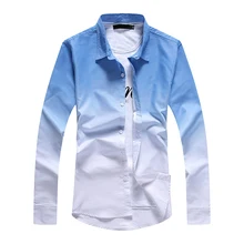 Мужская Весенняя Повседневная Молодежная тонкая Модная рубашка с длинными рукавами легкий цветочный Рисунок рубашка на пуговицах