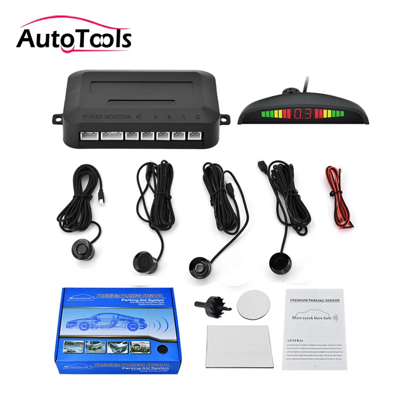 Hot selling car LED Parking Sensor With 4 Sensors Reverse Backup Car Parking Radar Monitor Detector System Backlight Display