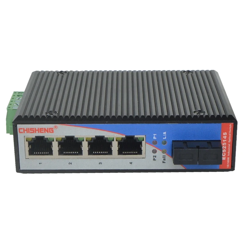 

ECS2514S Industrial Grade 100 megabit 1 optical 4 switch optical fiber switch transceiver redundant dual power supply