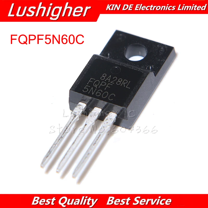 

10pcs FQPF5N60C TO-220 5N60C 5N60 TO220 5A 600V free shipping