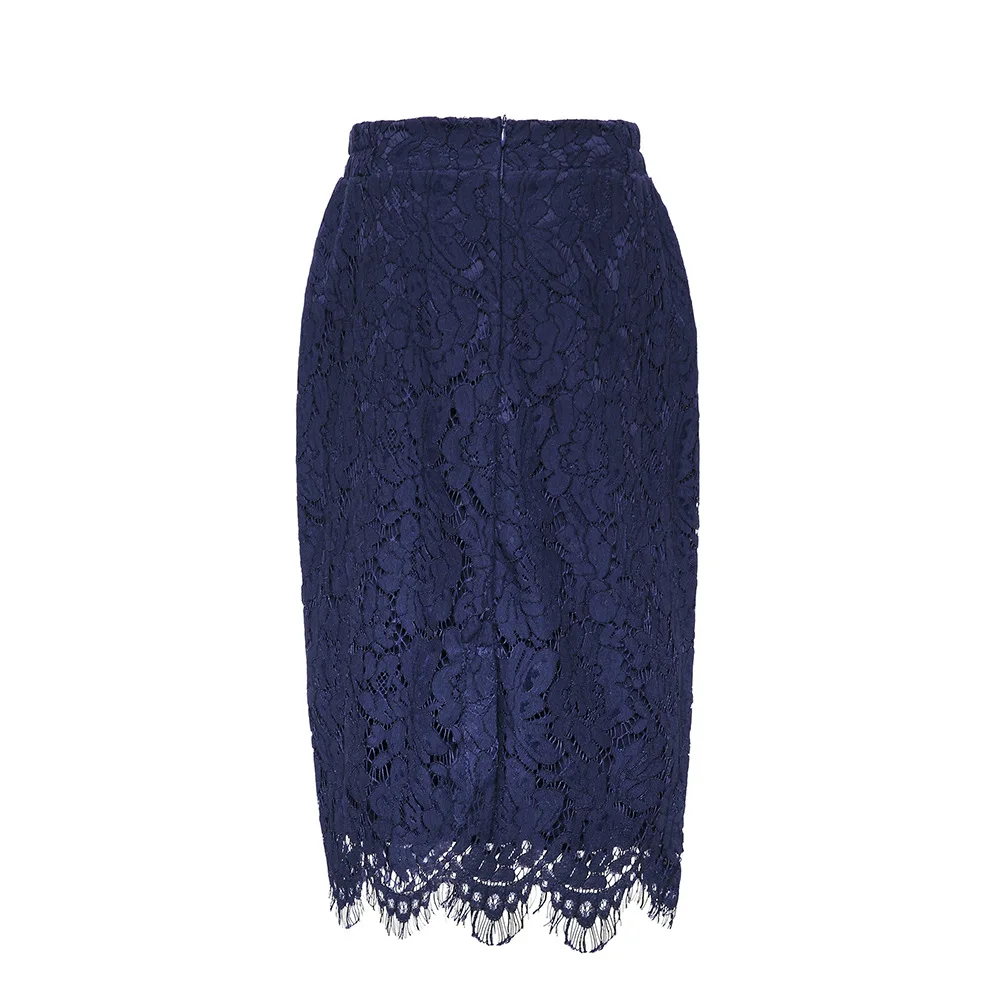 Apperloth 2018 осень новая Цветочная вышивка кружевная юбка-карандаш юбки офисные женские высокие талии до колена длина плюс размер миди юбки