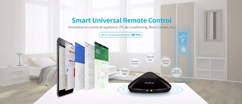 Broadlink RM Pro RM2 Smart Home Automation,Universal Intelligent Controller,WIFI+IR+RF Switch Remote Control via IOS Android APP