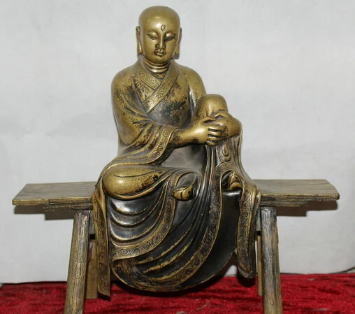 

JP S0524 16 " Chinese Buddhism Copper Ksitigarbha Boddhisattva Netherworld Leader Statue