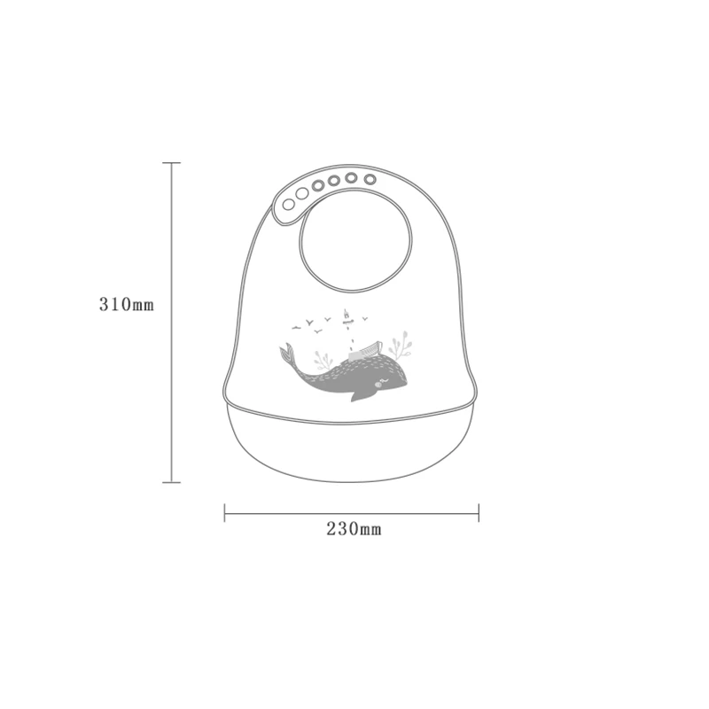 New Printed Carton Silicone Bib Waterproof Baby Feeding Newborn Cartoon Aprons Adjustable Baby Bibs Burp Cloth baby essential 