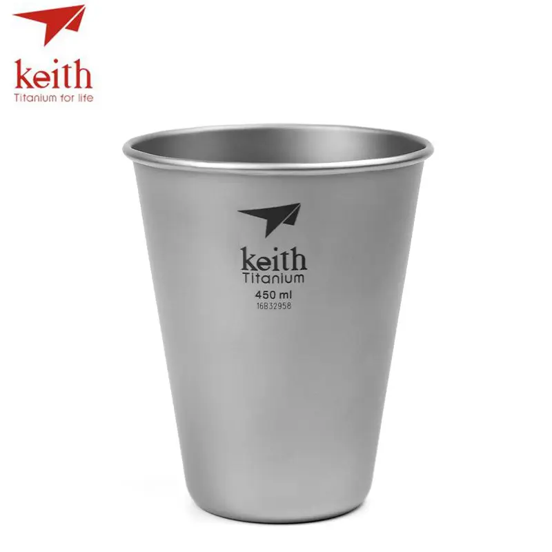 Keith titanio puro cerveza Drinkware Camping al aire libre de titanio de color café ultraligero taza de viaje 350 ml 450 mL 40G 45g