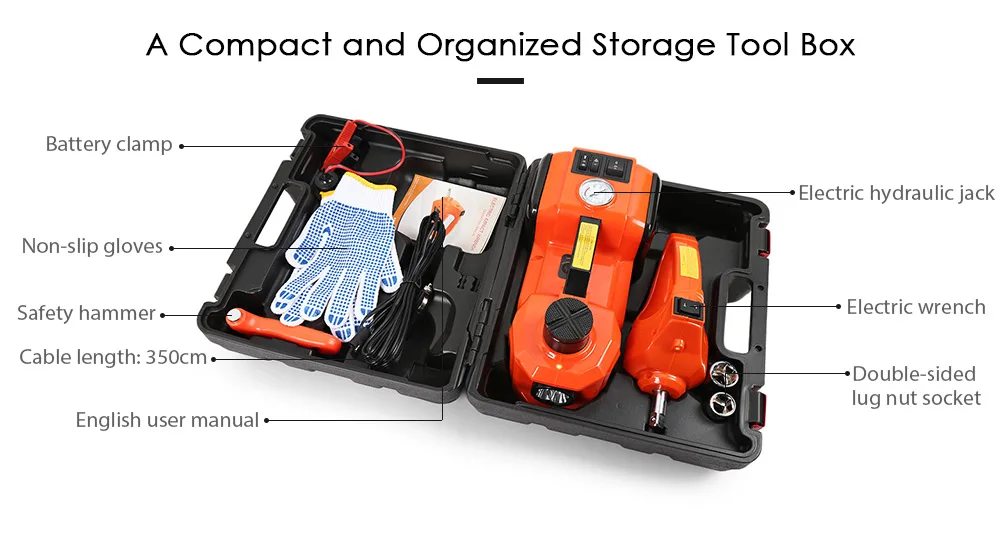 12V 5T Car Jacks 150psi Auto Inflator Pump Wrench Electric Hydraulic 180W Car Floor Jack Tool with LED Light for Sedan Truck SUV