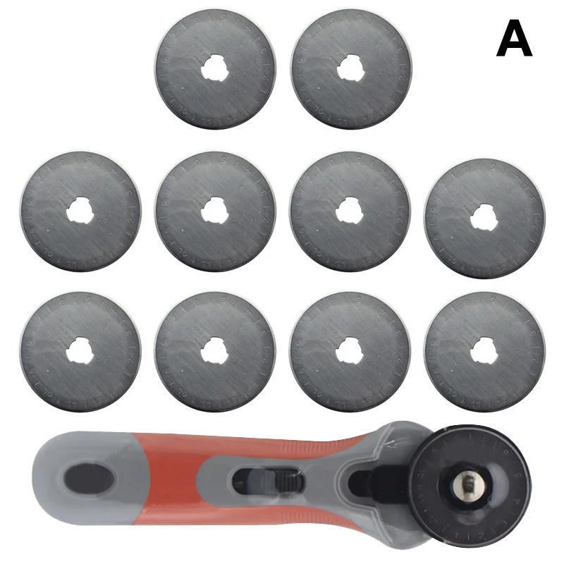 

45mm Rotary Fabric Cutter with Different Shapes Extra Blades for Quilting Sewing E2S