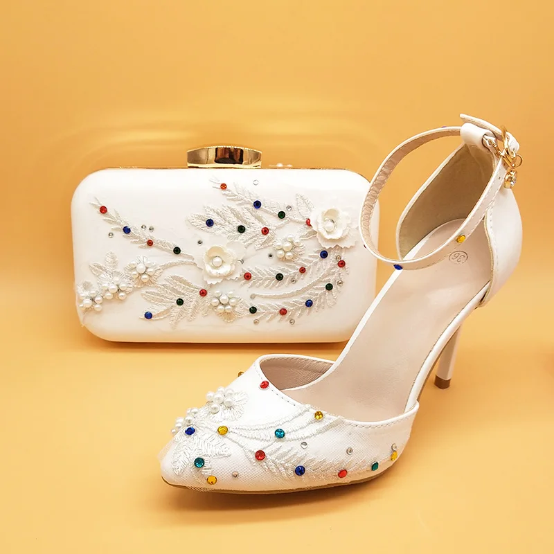 white shoes and matching bag