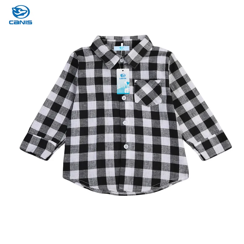 

Stylish Newborn Baby Kids Boy Girl Long Sleeve Spring Autumn Shirt Plaids&Checks Tops Blouse Clothes 1-7T