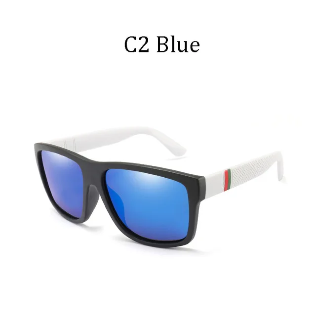 Модные Элитный Бренд Дизайнерские мужские поляризованные солнцезащитные очки спортивные очки с зеркальным покрытием, UV400 цвет синий, черный; Большие размеры 34–43 очки мужской - Цвет линз: Красный