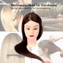 Длинные волосы парикмахерский манекен тренировочная головка с подставкой Женская тренировочная голова модель