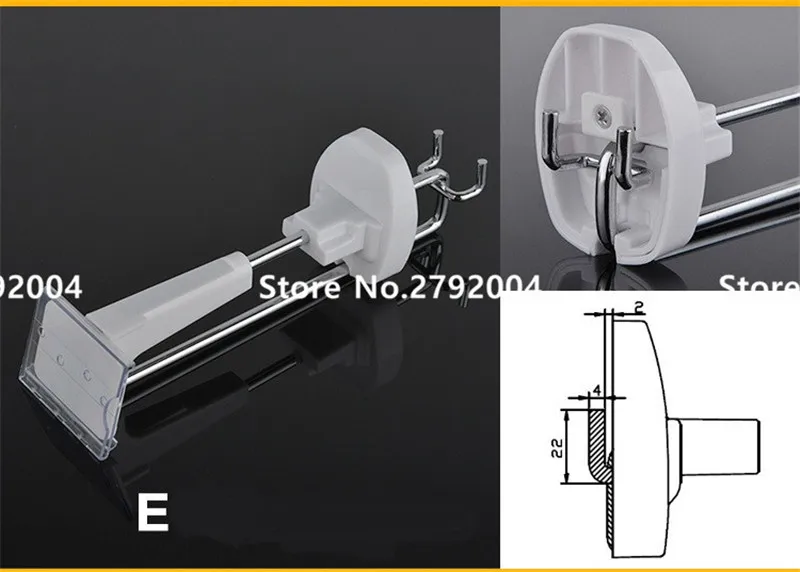 Unidades Pacote Branca 150mm Comprimento Destaque Anti-roubo Pegboard Pendurado Exibição Supermercado Segurança Gancho 50 - Cor 13 Sistema EAS