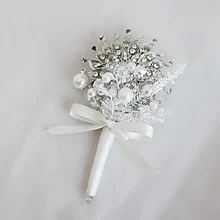 Iffo European and American style high-end custom bridal jewelry hand holding flowers groom jewelry corsage Wedding DIY style