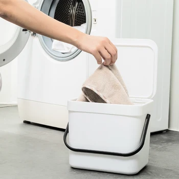 

Wall-mounted Storage Bucket Bathroom Dirty Clothes Japanese Plastic Hamper Sealed Dirty Socks Storage Bucket