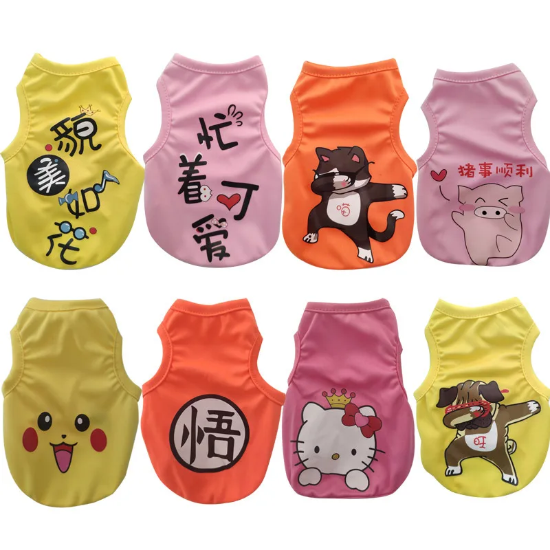 

Pet Dog Clothes for Small Dogs Summer Clothes for Chihuahua Puppy Clothing Shirt Cartoon Cat Dog Vest Dog Tshirt Pet Supplies