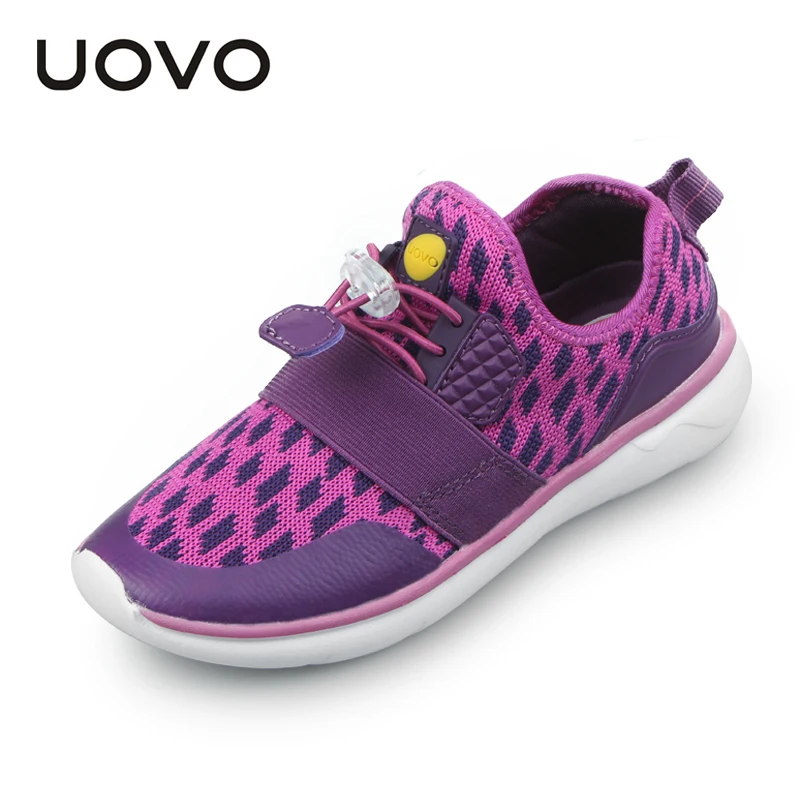 Uovo весна и осень дети Обувь мальчик и Обувь для девочек дышащие Спортивная обувь модные спортивные Повседневное для ребенка Размеры 27-37