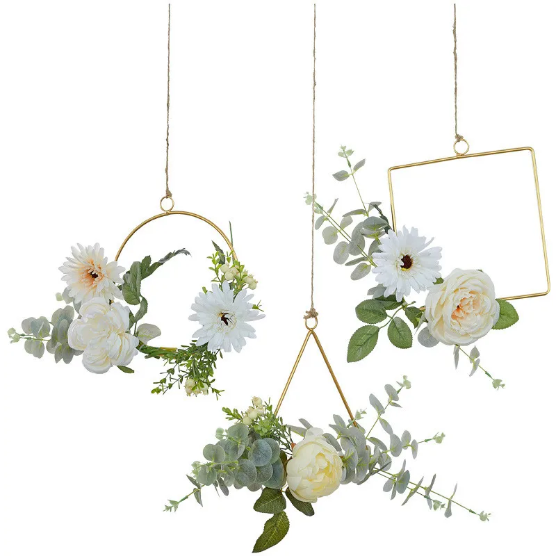 

Nordic Style Creative Iron Frame Wall Hangings Home Rope Wall Decoration Nursery Kids Room Wind Chimes Decor GPD8840