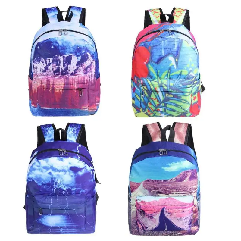 

3D Printed Backpack Women Canvas Students Backpacks for Teenage Girls Shoulder Bag Female School Bags Travel Rucksacks Daypack