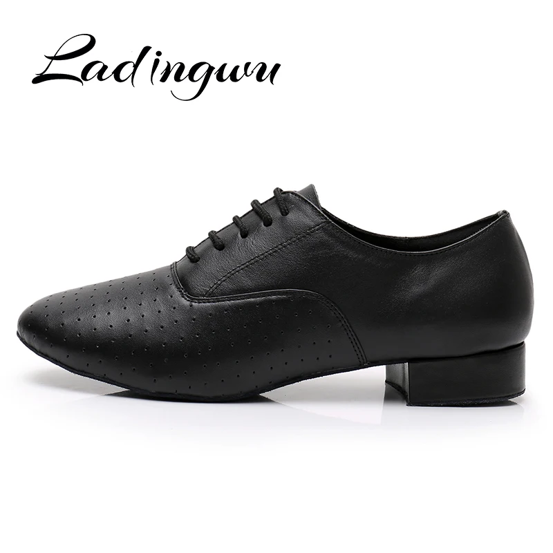Ladingwu Genuine Leather Men's teaches shoes Modern dance shoes adult Men Ballroom dancing shoes sneakers for Men