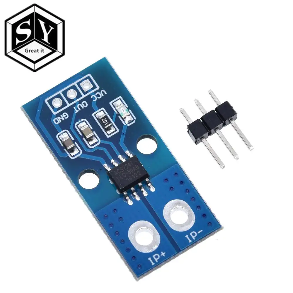 Модуль датчика тока Холла ACS724 40 А 50 5 В для платы обнаружения Arduino 1 шт. |