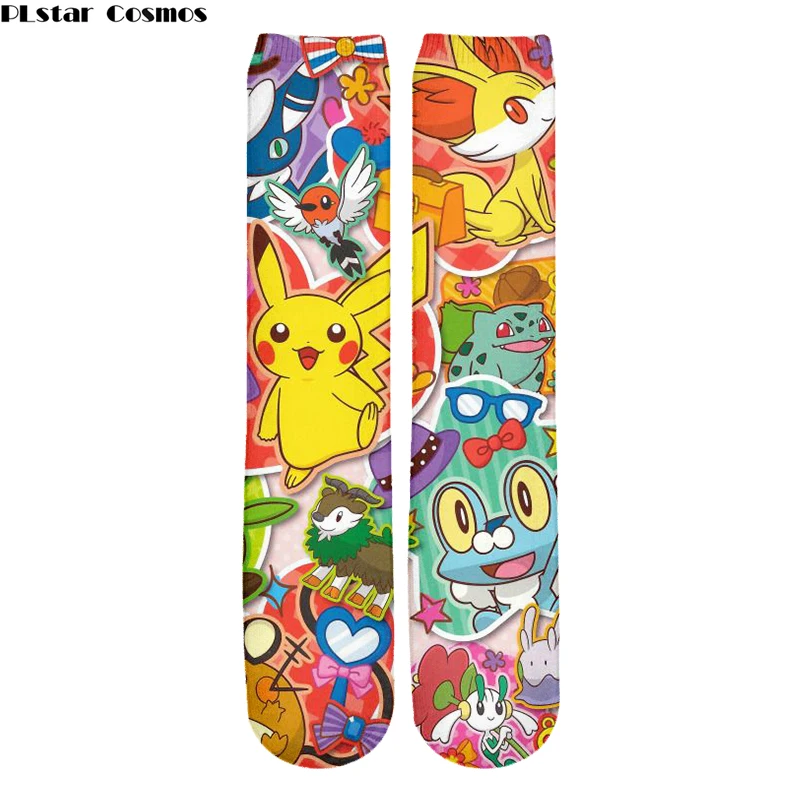 

Anime Pokemon Spiderman Detective Pikachu Casual Socks Full 3D Printed Men/Women/Teens Funny Cartoon Crew Socks Kawaii frog hose