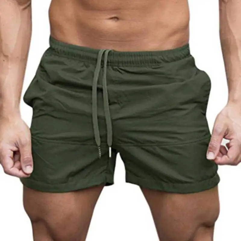 Мужские пляжные короткие брюки с Кулиской шорты для дома фитнес однотонные удобные дышащие эластичные талии мужские шорты бермуды