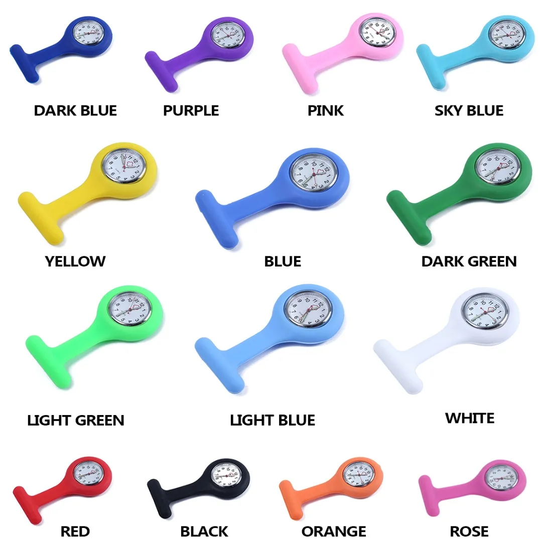 Quartz Fob Nurse Watch 2019 Silicone Brooch Luminous Pocket Watches reloj de bolsillo Doctor Medical Tunic Watch With Battery