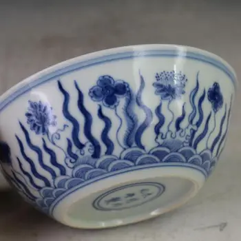 

Antique MingDynasty porcelain bowl,Blue and white algae bowl,Hand-painted crafts,Decoration,Collection&Adornment,Free Shipping