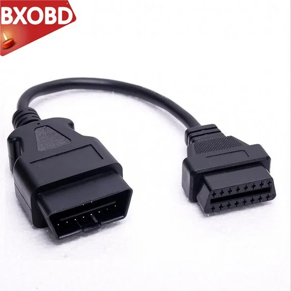 ELM327 30 см OBDII 16 контактный Удлинительный кабель OBD2 штекер гнездо коннектор