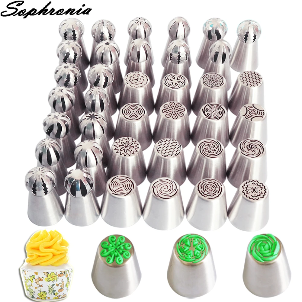 Sophronia 37PCS/set New Stainless Steel Nozzles Cake Flowers Cake Decorating Nozzle Stainless