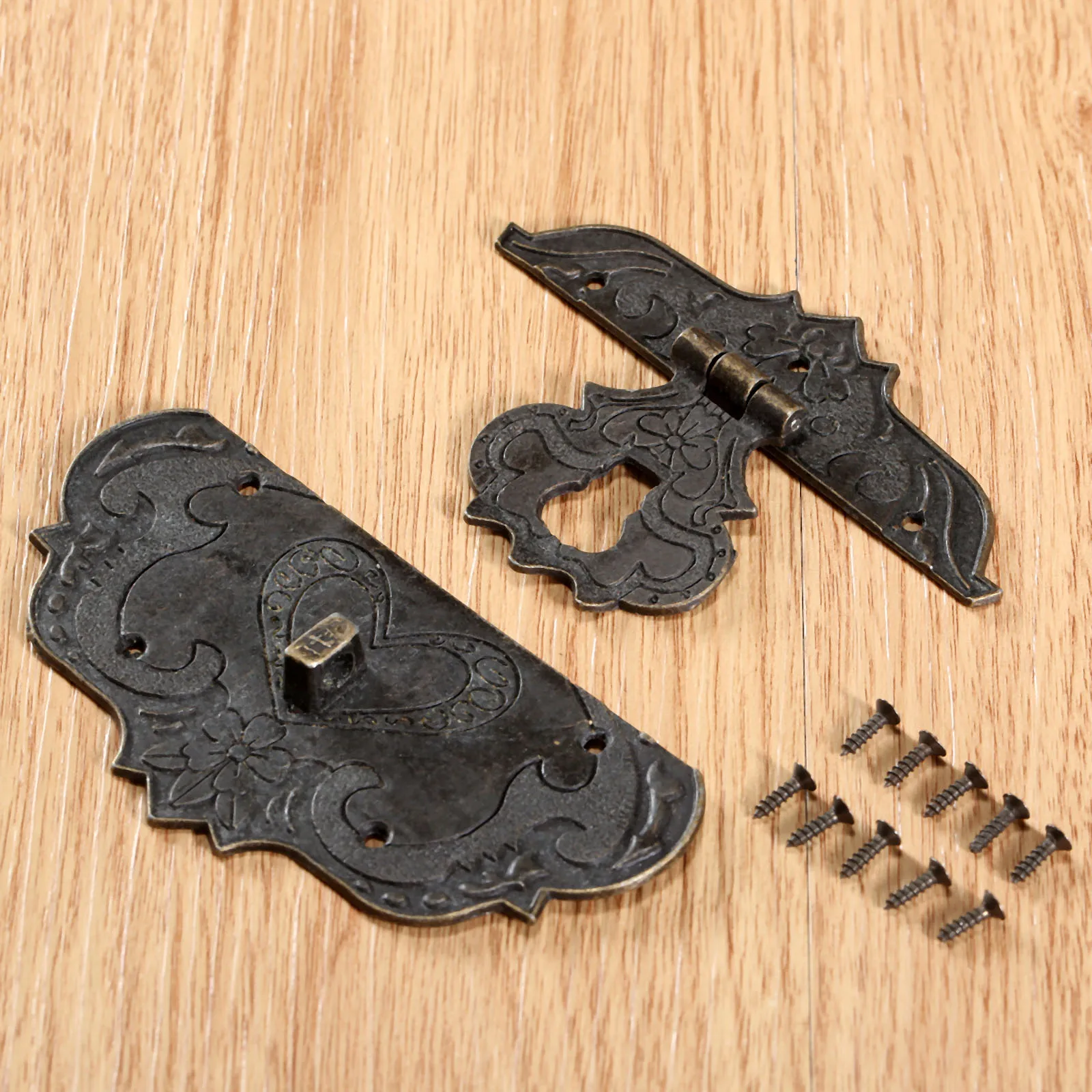 1Pc 76x57mm Antique Brass Jewelry Chest Box Gift Box Suitcase Case Buckles Toggle Hasp Latch Catch Clasp Vintage Hardware