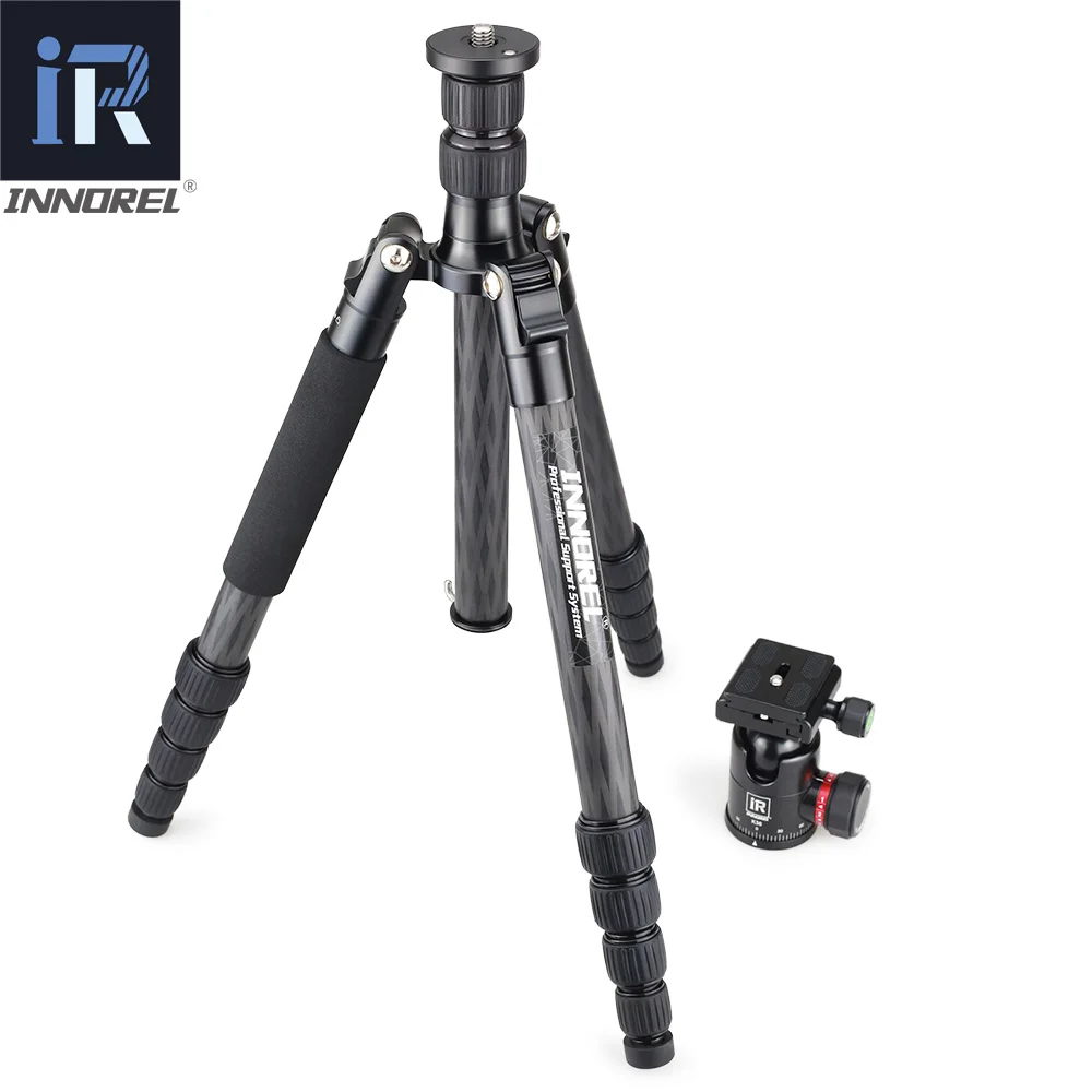  INNOREL RT55C carbon fiber camera tripod 12kg bear video travel portable DSLR tripod 5 Sections wit