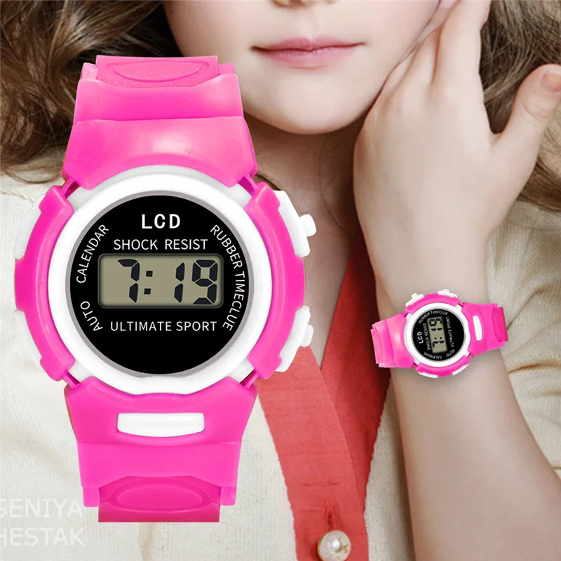 Новая детская светодиодная цифровая электронная часы для мальчиков и девочек студенческие спортивные детские часы модные Водонепроницаемые Детские Подарочные Наручные часы А4