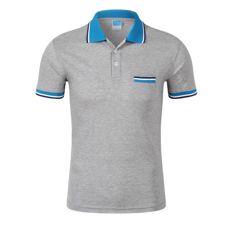 

Men Polo Shirt 2019 Brand New Polos Men Casual Cotton Short Sleeve Shirts Men Polos Pocket Decorated Turn-down Collar Tees Tops