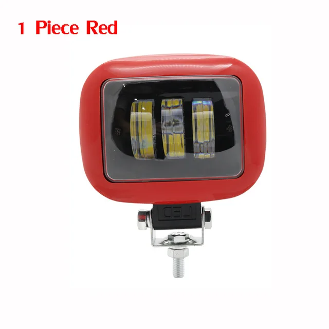 Светодиодный рабочий светильник для внедорожников 4," 30 Вт 12 В 24 в 4x4, противотуманный светильник, светильник для внедорожников, светильник для вождения лодки, водонепроницаемый IP68 для внедорожников и джипов - Цвет: 1pcs Red Square