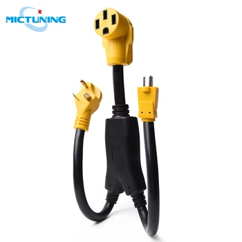 

MICTUNING 27.5" RV PowerGrip Maximizer 45 AMP Electrical Adapter Camper Power Cord RV Accessories Yellow Dogbone Power Y Adapter
