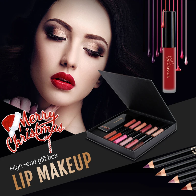 22 Pcs/Set Matte Liquid Lipstick Lip Gloss Lip Kit Christmas Gift Lip